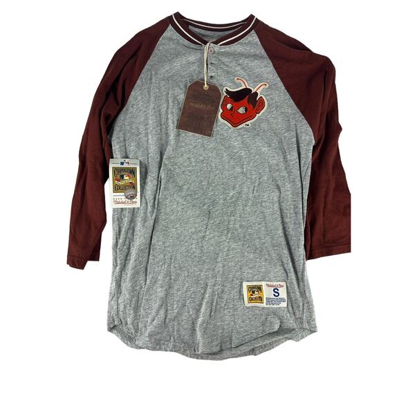 St. Louis Browns Mitchell & Ness MLB S Small Shirt Retro Team Gray Brown NWT - Picture 1 of 5